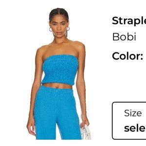 Bobi Flowy Pants and Top Set in Mykonos Blue